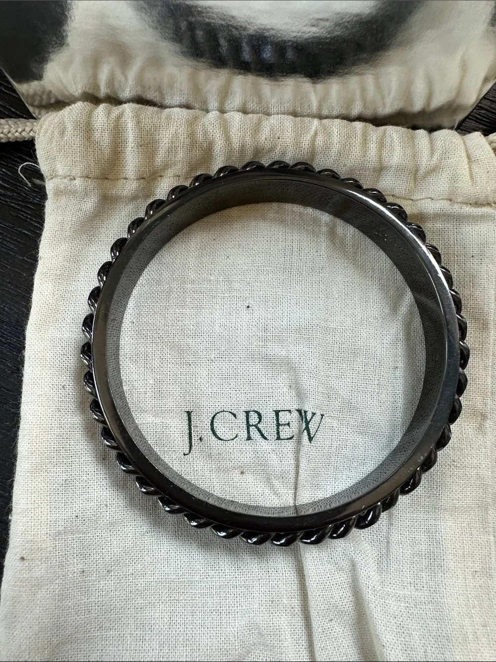 J. Crew Gunmetal Chain-Link Bangle Bracelet
